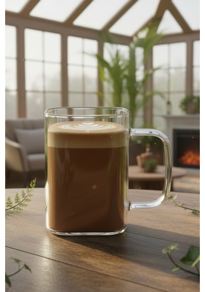 6 Kişilik Borosilikat Kare Cam Kahve-çay Takımı Isıya Dayanıklı 230 Ml Beyaz