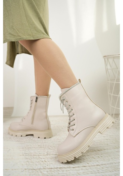 Nesil Shoes Swell 3081 Ten Taşlı Kadın Bot-ten Ten