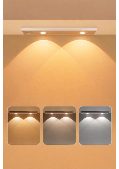 Mutfak Tezgah Altı Şarjlı Hareket Sensörlü Cabinet Dolap Işığı Çekmece İçi Koridor Lambası 30 Cm 02