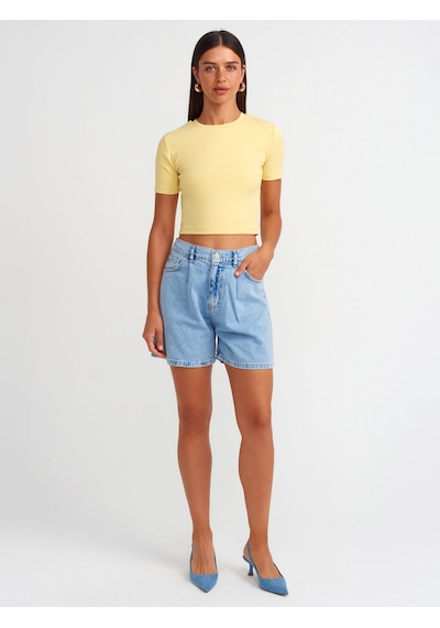 Dilvin Denim Şort 101a71679 Mavi