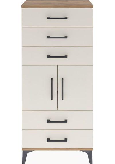 Arges Dolap Tek Raflı 5 Çekmeceli 2 Kapaklı 60x30x134 Çam-aytaşı Atlas Çam