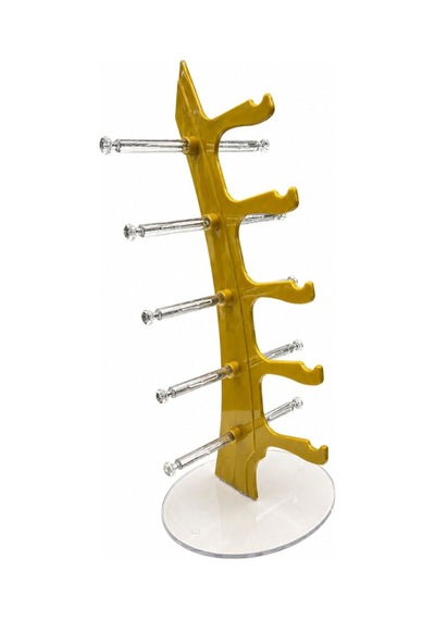 5'li Yelken Model Gold Gözlük Standı Akrilik 5 Bölmeli Organizer