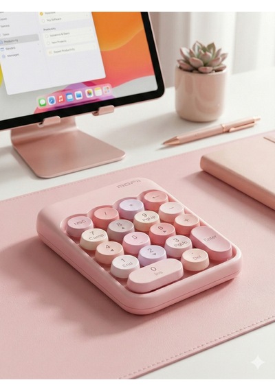 Klyvera Mofii Kablosuz Sayısal Tuş Takımı Usb Alıcılı Numpad Pembe Siyah