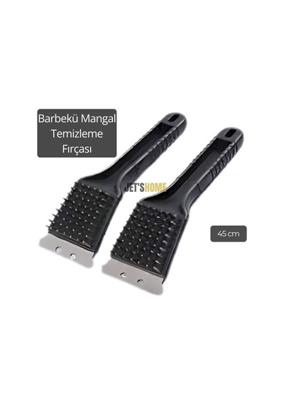 Barbekü Mangal Temizleme Fırçası Çift Taraflı Sert Fırça 45 Cm
