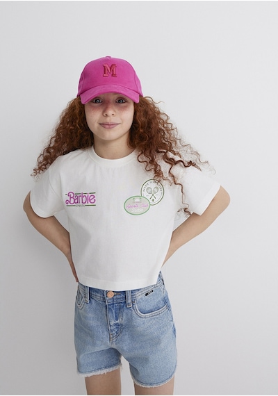 Mavi Baskılı Kırık Beyaz Kız Çocuk T-shirt M7610313-70057 Kırık Beyaz