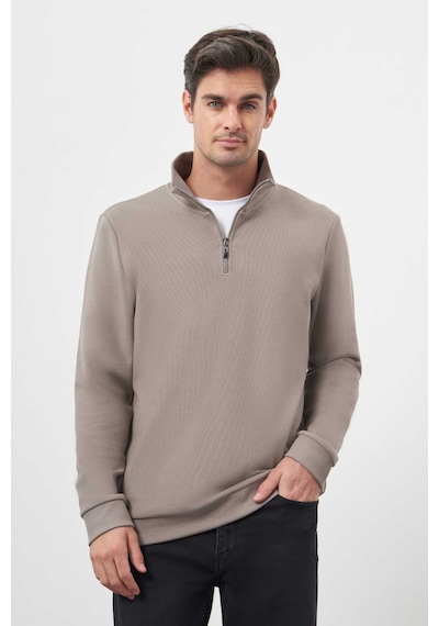 Morven Erkek Gri Fermuarlı Bato Yaka Sweat-shirt 25ks063001100 Gri Gri