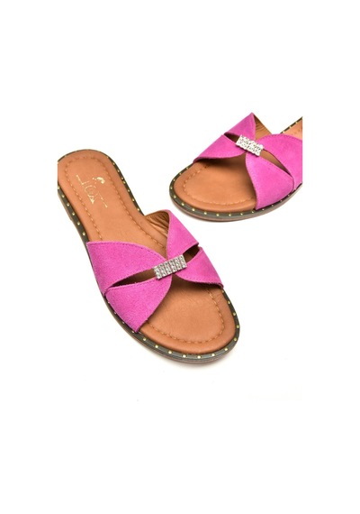 Fox Shoes U291290002 Fuşya Süet Kadın Terlik Fuşya-süet Çok Renkli