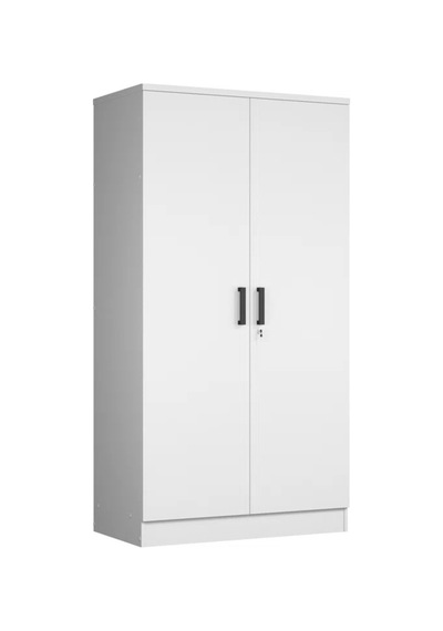 Mdf Apel Gardırop 2 Kapaklı Askılı Ve Raflı Beyaz Mdf Apel Gardırop 2 Kapaklı Askılı Ve Raflı Beyaz