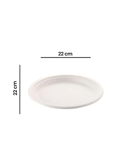Roll-up Nature Ekolojik Karton Kağıt Parti Tek Kullanımlık Tabak - 22 Cm. - 25 Adetlik 1 Paket Beyaz