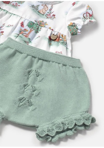 Kız Bebek Tişört Şort Takım Mint 1257 Mint