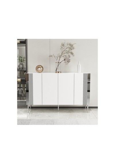 Dream 120 Cm Konsol Tv Sehpası Çok Amaçlı Dolap Beyaz-gümüş Beyaz-gümüş