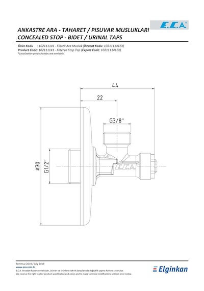 Eca 102111141 Blisterli Filtreli Ara Musluk Krom
