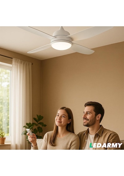 Cata Ct-3000 Modern Tavan Vantilatörü Beyaz Led Işıklı Ve Uzaktan Kumandalı Led Sessiz Motor Şık Tasarım 3 Renk