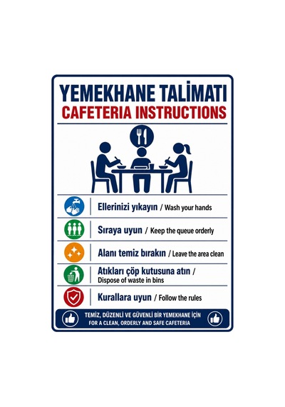 Yemekhane Talimatı 35x50cm Pvc Isg Levha