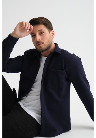 Redline Erkek Regular Fit Kışlık Kaşe Gömlek Lacivert