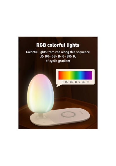 Wireless Şarj Standı Hızlı Şarj Özellikli Masa Lambası Şarj Istasyonu Şarj Lamba 15w Rgb