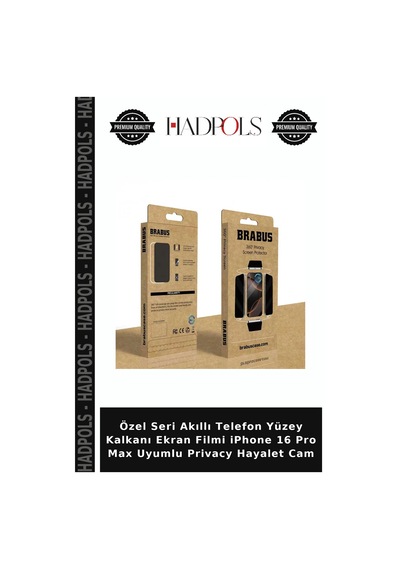 Özel Seri Akıllı Telefon Yüzey Kalkanı Ekran Filmi İphone 16 Pro Max Uyumlu Privacy Hayalet Cam