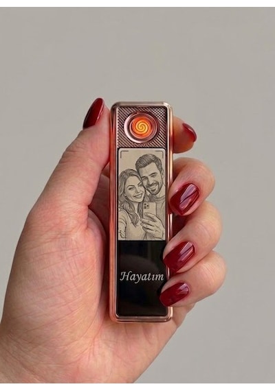 Kişiye Özel Fotoğraf Baskılı Usb Şarjlı Rezizdanslı Çakmak - Fotoğraflı & İsimli