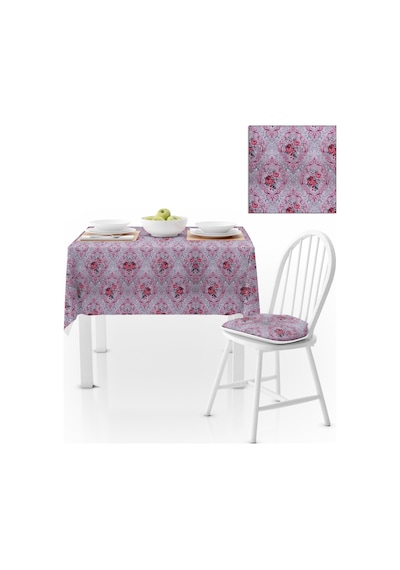 Modern Damask Desenli Vizon Kadife Dokulu 120x180 Masa Örtüsü