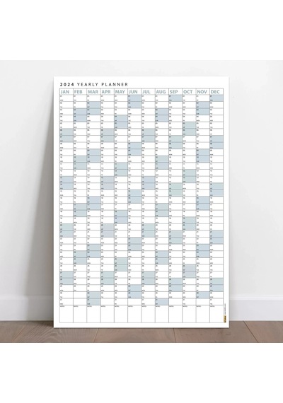 2027 Yıllık Planlayıcı Poster Takvim, Mavi Planlayıcı Takvim, Okul Takvimi, Duvar Takvimi