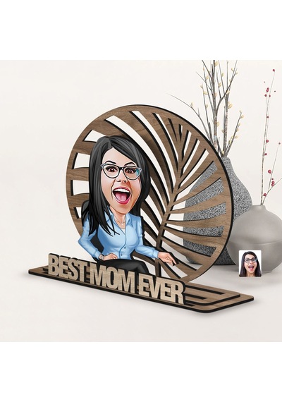 Bk Gift Kişiye Özel 3 Katmanlı Anne Karikatürlü Ahşap Biblo-15 Anneye Hediye, Anneler Günü Hediyeleri Kobitmeyen138171 Bk Gift