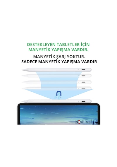 Novstrap Apple Uyumlu iPad Pro 11 M4 İle Dokunmatik Tablet Kalemi Dz900 Gen3 Stylus Pencil Avuç İçi Reddi 2 Adet Yedek Uç