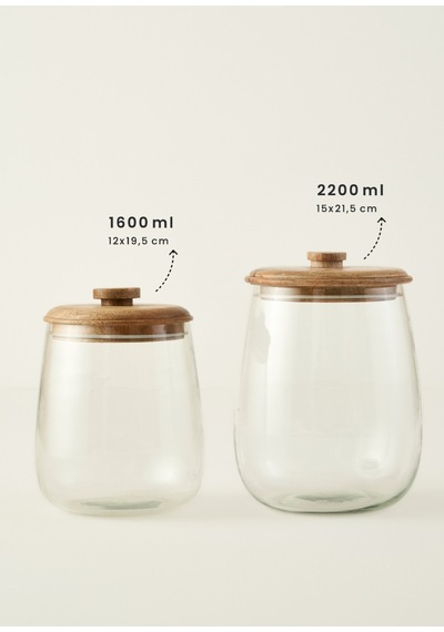 Bella Maison Molena Mango Kapaklı Kavanoz Naturel 1600 Ml Naturel