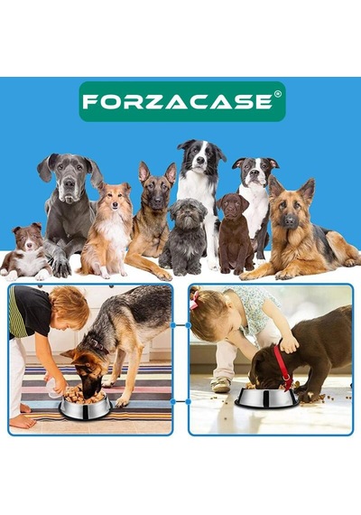 Forzacase 22 Cm 500 Ml Kedi Köpek Metal Mama Ve Su Kabı - Fc032