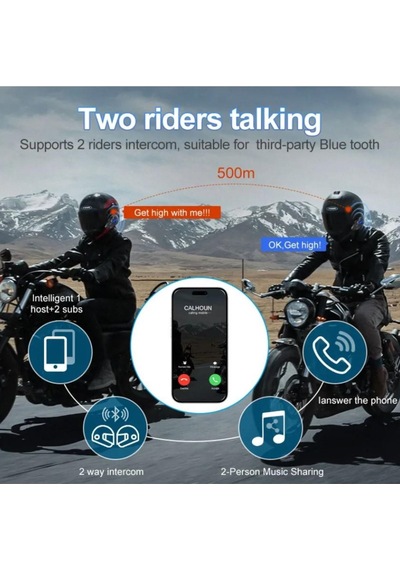 1000 Mt Intrcom Kask Kulaklık Su Geçirmez 4 Eşleşmeli 1000 Mt Grup Sohbet 500 Mt 2 Kş Müzik Paylaşım