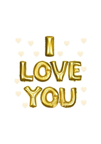 Parti Balon I Love You Folyo Balon Altın Renk 35 Cm Çok Renkli