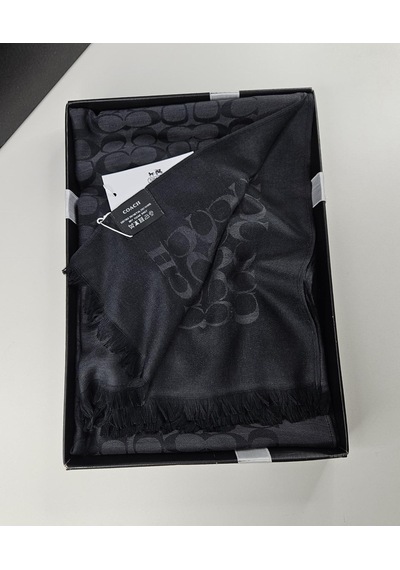C Desen Yün İpek Şal İnce Kumaş Çift Taraflı Silk Scarfs Antrasit