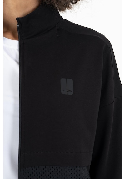 Maraton Sportswear Comfort Kadın Dik Yaka Düşük Kol Basic Siyah-siyah Tracktop 22178-siyah-siyah Siyah - Siyah
