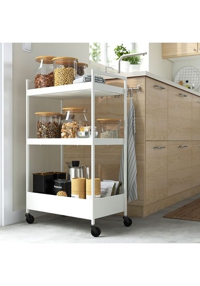 Ikea Nıssafors Servis Arabası, Beyaz, 50,5x30x83 Cm