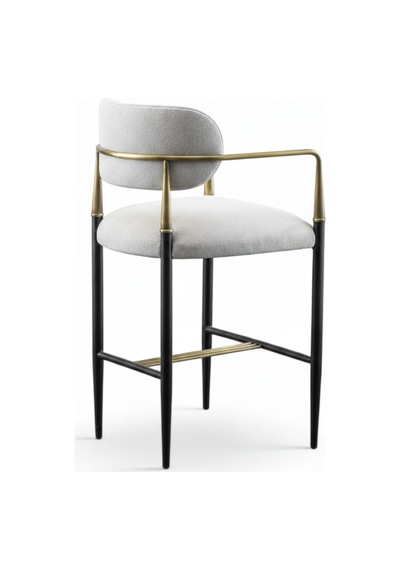 Elegance Kolçaklı Metal Bar Sandalyesi Siyah