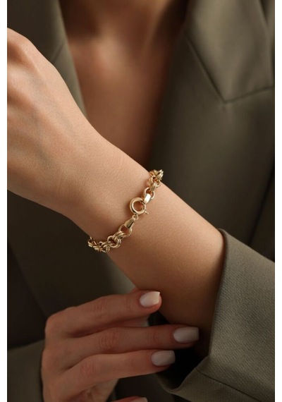 Sembol Gold Eterna Altın Sevgi Bilekliği Şans Bilekliği T13671 Renkli Sarı Altın