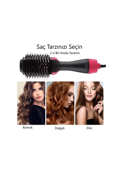 Saç Şekillendirici Ve Saç Düzleştirici Fön Tarağı 8392