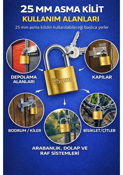 Vıvaluxe Dmax 25 Mm Pirinç Asma Kilit
