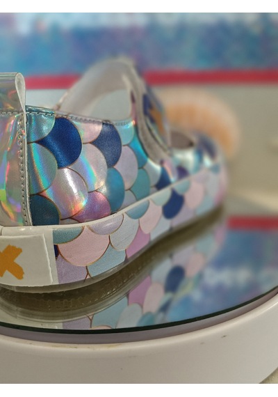 Hologram Mermaid Kız Çocuk Babet Sneaker Gri