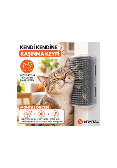 Xl Kedi Kaşıma Ve Kaşınma Aparatı 15x8 Cm Duvara Köşeye Monte, Kedi Nanesi Hediyeli