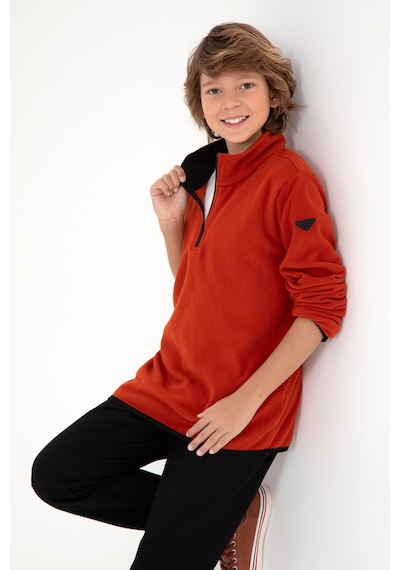 U.S. Polo Assn. Erkek Çocuk Yarım Fermuarlı Kiremit Polar Sweatshirt 50298060-VR031 U.S. Polo Assn. Erkek Çocuk Yarım Fermuarlı Kiremit Polar Sweatshirt 50298060-VR031