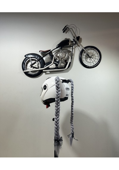Motor & Motosiklet Gri Çift Örgülü Saç Kask Dış Aksesuar Diğer