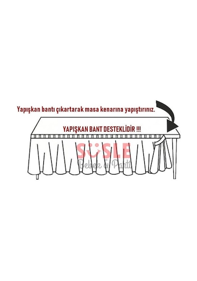 Masa Eteği. Plastik. 75 CM x 426 CM. Mavi
