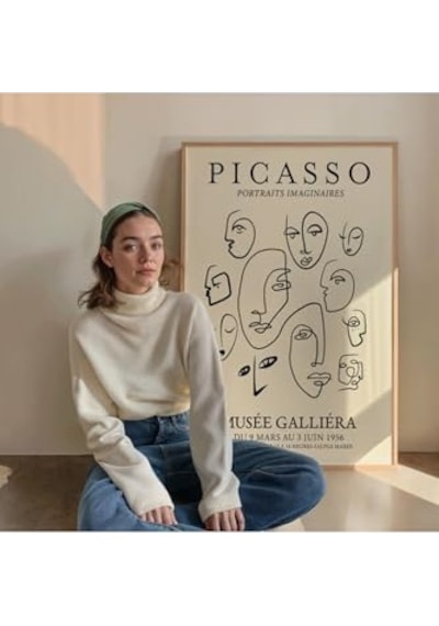 Picasso Çerçevesiz Poster, Modern Dekoratif Çerçevesiz Poster, Tablo, Picasso-2, 40 X 50