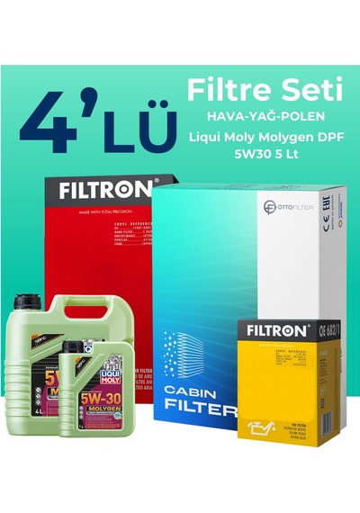 Filtron Mitsubishi Outlander 2.0 Filtre Bakım Seti Liqui Moly Motor Yağlı (2007-2012) 4 Lü -