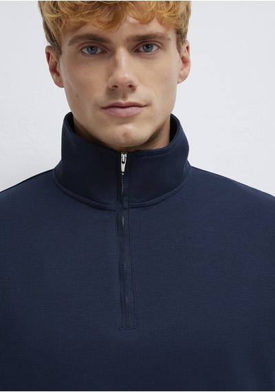 Mavi - Yarı Fermuarlı Lacivert Sweatshirt 0s10537-86623 Lacivert