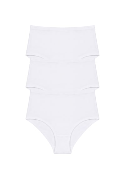 Arma Yıldız Kadın Yüksek Bel Pamuklu Slip Külot 3'lü Paket Beyaz Esnek Kumaş