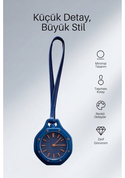 Boyol Pop Çanta Charm Unisex Aksesuar Saat D-sport Lacivert D-403
