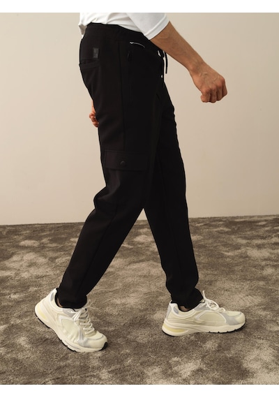 Xint Siyah Pamuk Dokulu Regular Fit Sweat Pantolon 380154