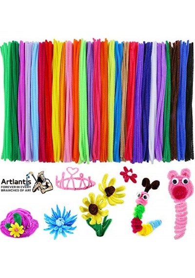 Şönil Renkli 30 Cm 50'Li 1 Paket Artlantis 30 Cm Renkli Tüylü Tel