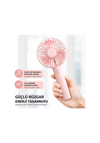 Powermaster Pm-25081 Beyaz Şarjlı El Vantilatörü
